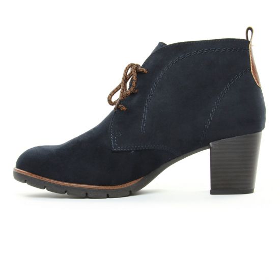 bottines à lacets bleu marine mode femme automne hiver - Photo Produit 3