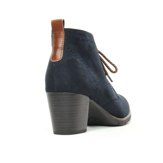 bottines à lacets bleu marine mode femme automne hiver - Photo Produit 7