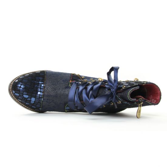 bottines à lacets bleu multi mode femme automne hiver - Photo Produit 4