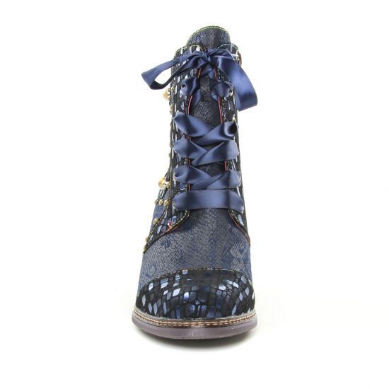 bottines à lacets bleu multi mode femme automne hiver - Photo Produit 6