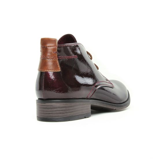 bottines à lacets bordeaux mode femme automne hiver - Photo Produit 7