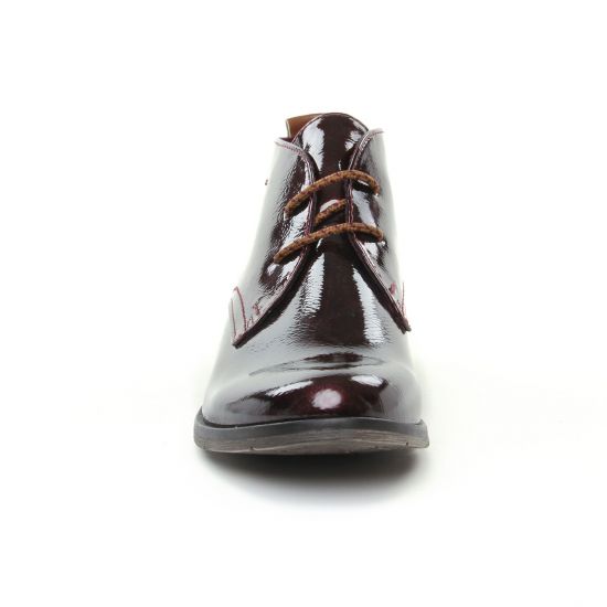bottines à lacets bordeaux mode femme automne hiver - Photo Produit 6
