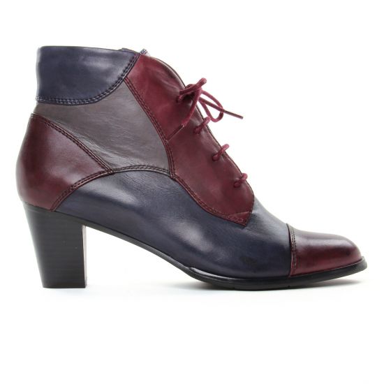 bottines à lacets bordeaux mode femme automne hiver - Photo Produit 2