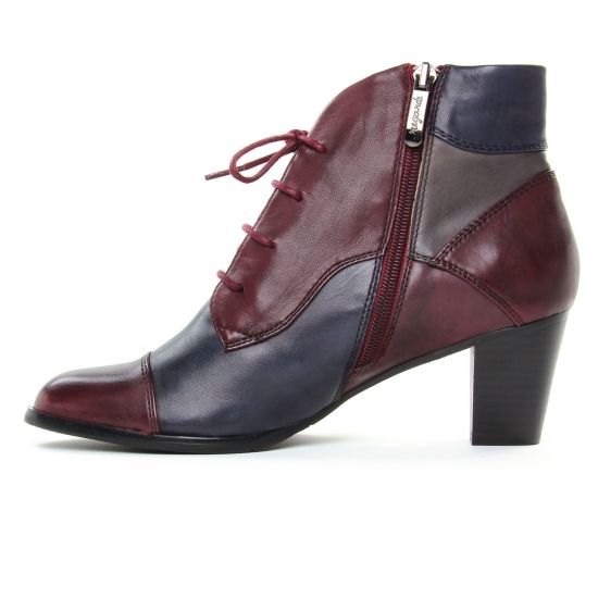bottines à lacets bordeaux mode femme automne hiver - Photo Produit 3