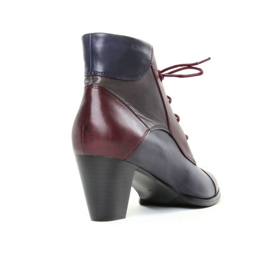 bottines à lacets bordeaux mode femme automne hiver - Photo Produit 7