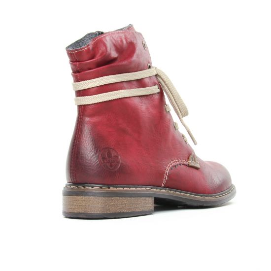 bottines à lacets bordeaux mode femme automne hiver - Photo Produit 7
