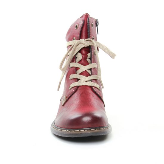 bottines à lacets bordeaux mode femme automne hiver - Photo Produit 6