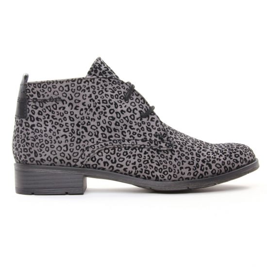 bottines à lacets gris léopard mode femme automne hiver - Photo Produit 2