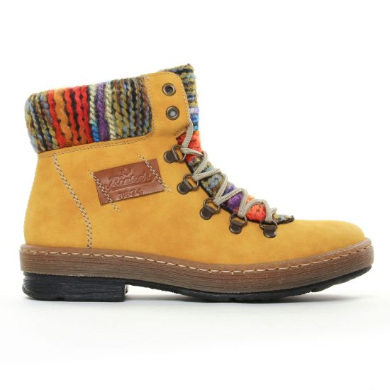 bottines à lacets jaune multi mode femme automne hiver - Photo Produit 2