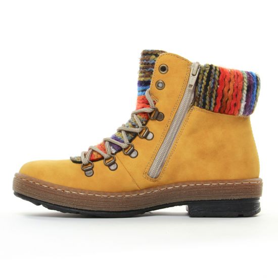 bottines à lacets jaune multi mode femme automne hiver - Photo Produit 3