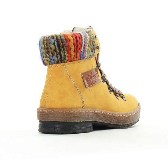 bottines à lacets jaune multi mode femme automne hiver - Photo Produit 7