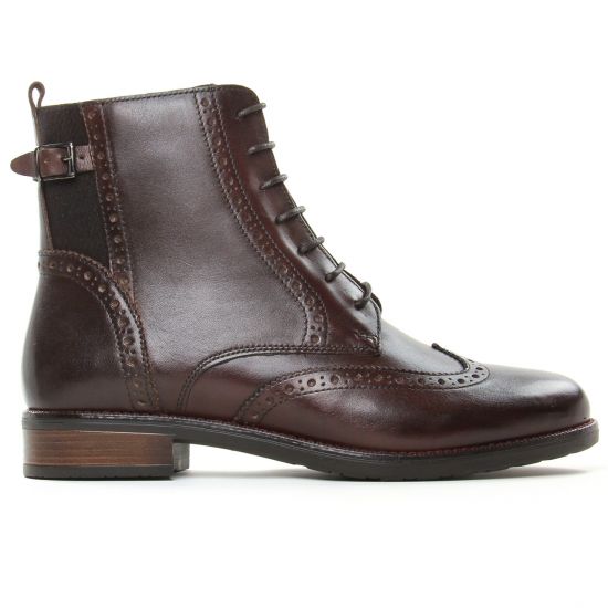 bottines à lacets marron café mode femme automne hiver - Photo Produit 2