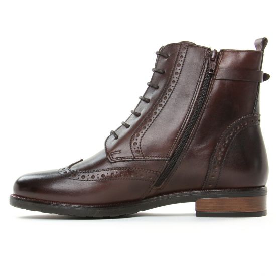 bottines à lacets marron café mode femme automne hiver - Photo Produit 3