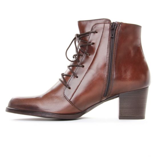 bottines à lacets marron mode femme automne hiver - Photo Produit 3