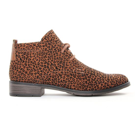 bottines à lacets marron léopard mode femme automne hiver - Photo Produit 2