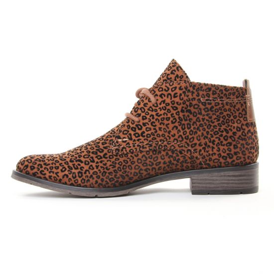 bottines à lacets marron léopard mode femme automne hiver - Photo Produit 3