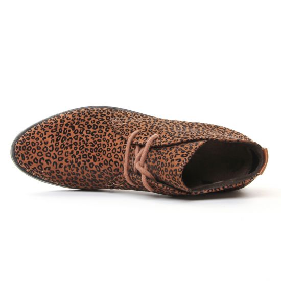 bottines à lacets marron léopard mode femme automne hiver - Photo Produit 4