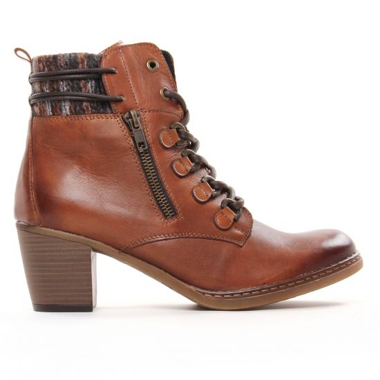 bottines à lacets marron mode femme automne hiver - Photo Produit 2