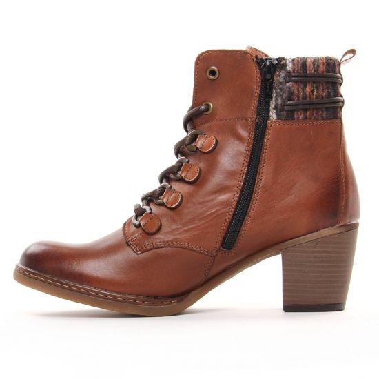 bottines à lacets marron mode femme automne hiver - Photo Produit 3