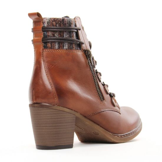 bottines à lacets marron mode femme automne hiver - Photo Produit 7