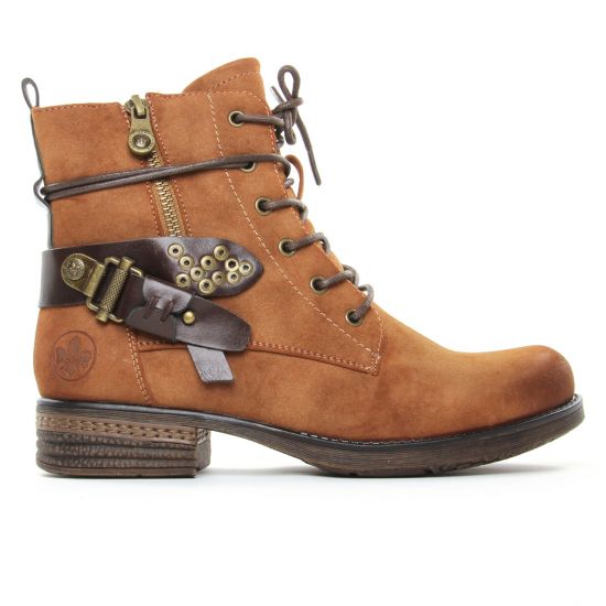 bottines à lacets marron mode femme automne hiver - Photo Produit 2