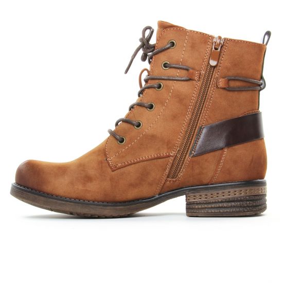 bottines à lacets marron mode femme automne hiver - Photo Produit 3