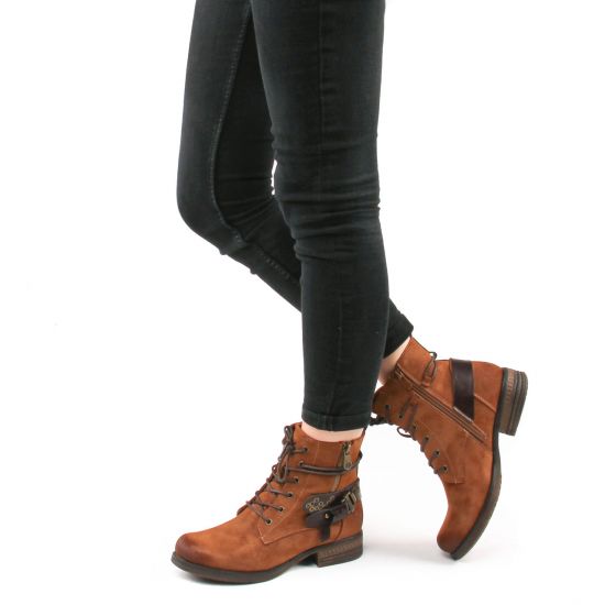 bottines à lacets marron mode femme automne hiver - Photo Produit 8