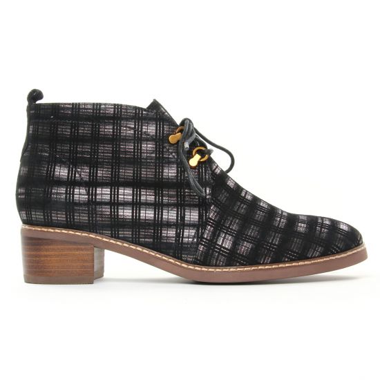 bottines à lacets noir doré mode femme automne hiver - Photo Produit 2