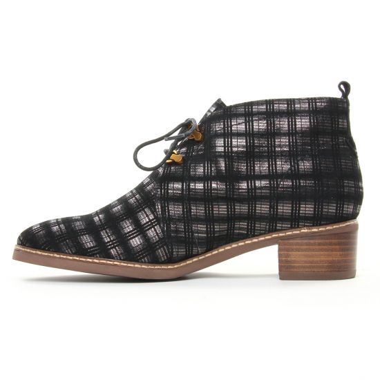 bottines à lacets noir doré mode femme automne hiver - Photo Produit 3