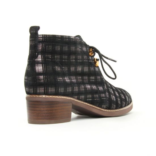 bottines à lacets noir doré mode femme automne hiver - Photo Produit 7