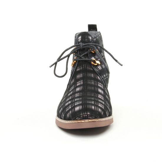 bottines à lacets noir doré mode femme automne hiver - Photo Produit 6