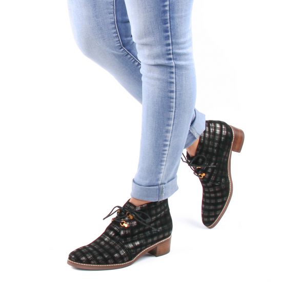 bottines à lacets noir doré mode femme automne hiver - Photo Produit 8