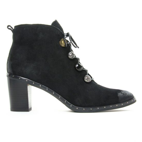bottines à lacets noir mode femme automne hiver - Photo Produit 2