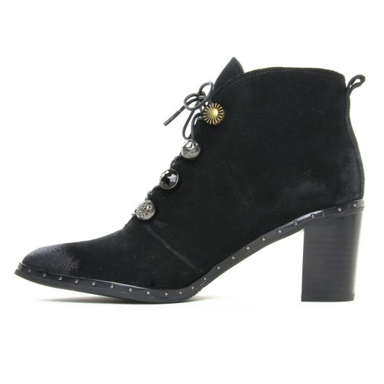 bottines à lacets noir mode femme automne hiver - Photo Produit 3