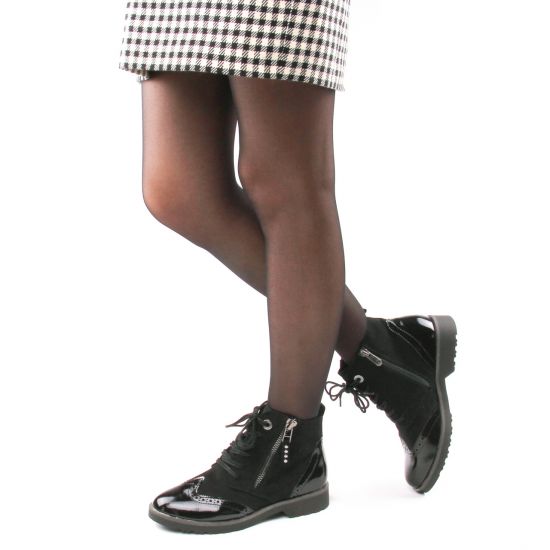 bottines à lacets noir mode femme automne hiver - Photo Produit 8
