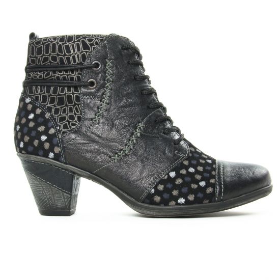 bottines à lacets noir multi mode femme automne hiver - Photo Produit 2