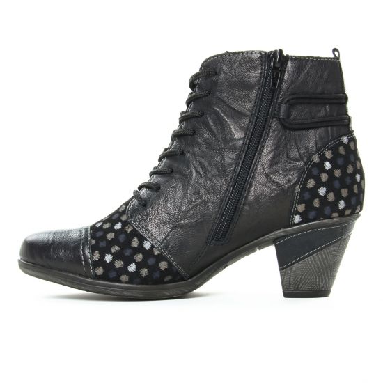 bottines à lacets noir multi mode femme automne hiver - Photo Produit 3