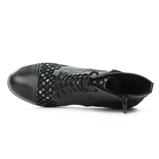 bottines à lacets noir multi mode femme automne hiver - Photo Produit 4