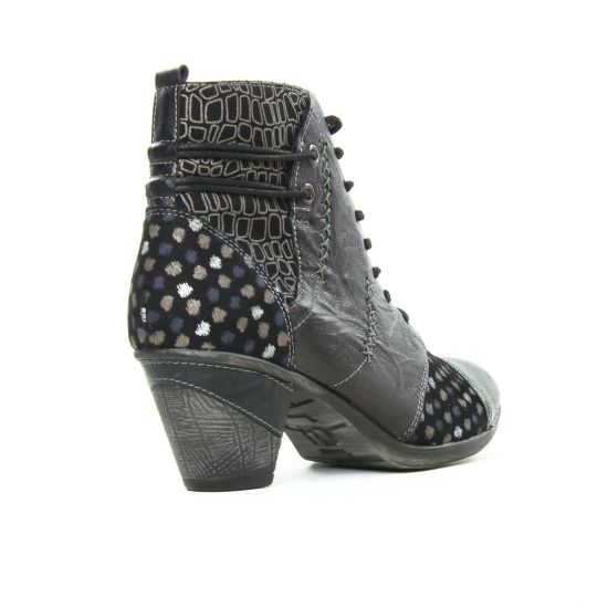 bottines à lacets noir multi mode femme automne hiver - Photo Produit 7