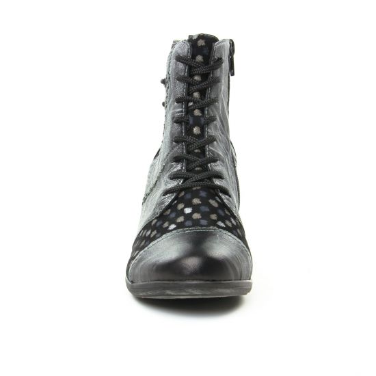 bottines à lacets noir multi mode femme automne hiver - Photo Produit 6