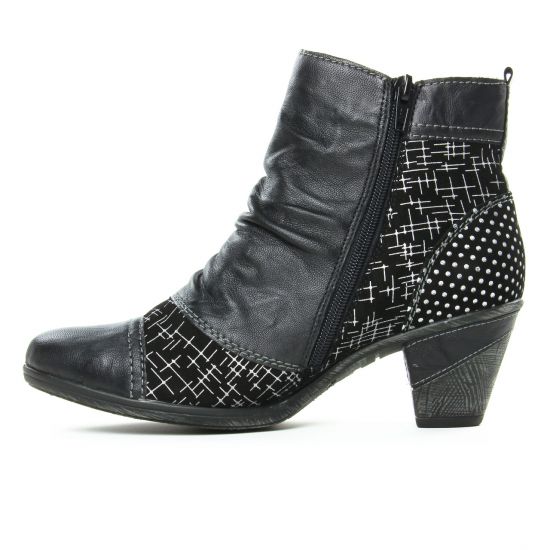 bottines à lacets noir multi mode femme automne hiver - Photo Produit 3