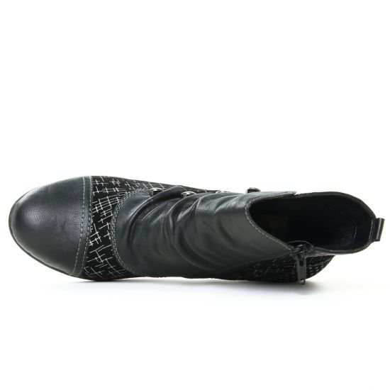 bottines à lacets noir multi mode femme automne hiver - Photo Produit 4