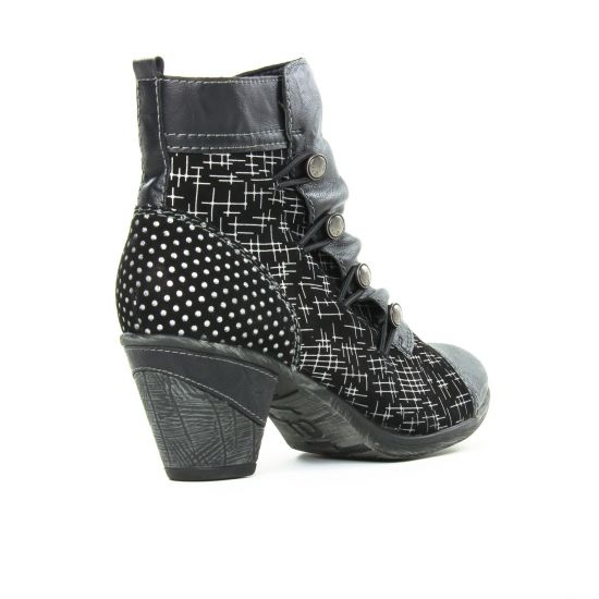 bottines à lacets noir multi mode femme automne hiver - Photo Produit 7