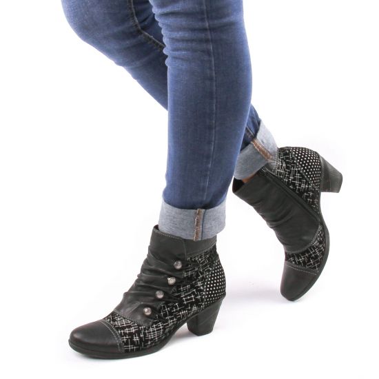 bottines à lacets noir multi mode femme automne hiver - Photo Produit 8