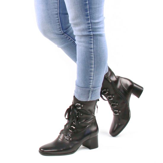 bottines à lacets noir mode femme automne hiver - Photo Produit 8