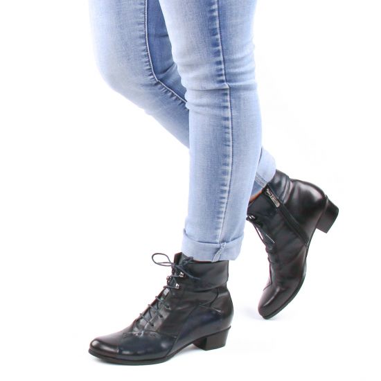 bottines à lacets noir mode femme automne hiver - Photo Produit 8