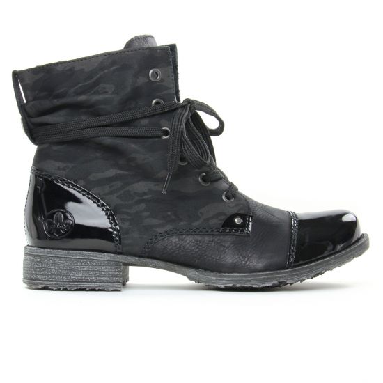 bottines à lacets noir mode femme automne hiver - Photo Produit 2