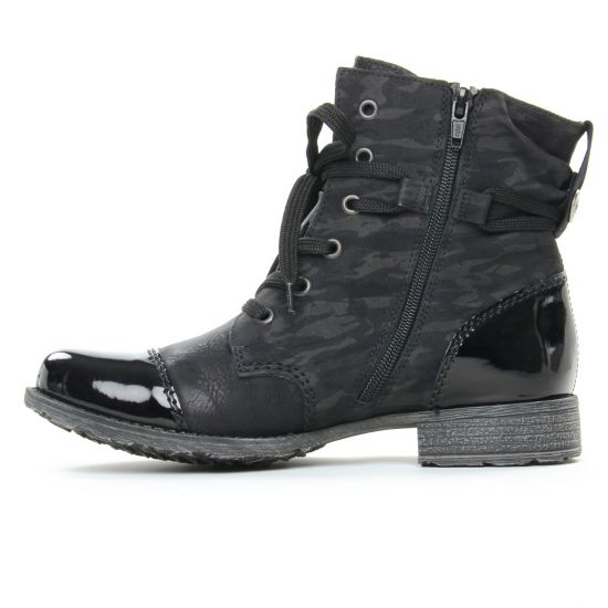 bottines à lacets noir mode femme automne hiver - Photo Produit 3