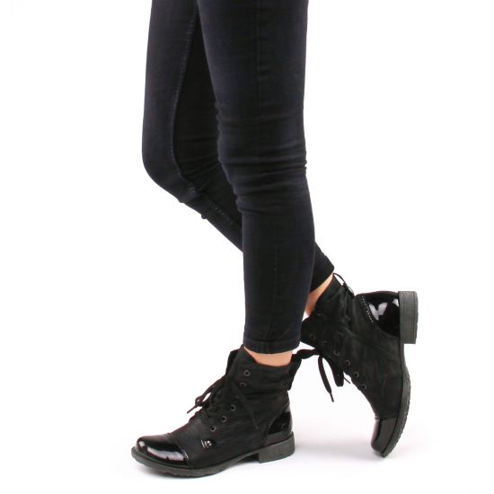 bottines à lacets noir mode femme automne hiver - Photo Produit 8