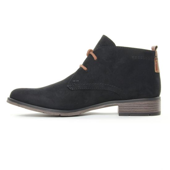 bottines à lacets noir velours mode femme automne hiver - Photo Produit 3